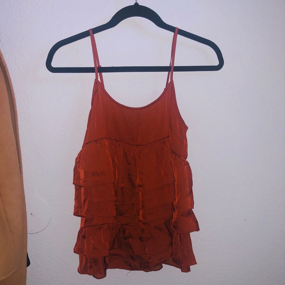 Ruffle Burnt Orange Top
